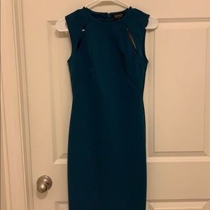 Topshop midi blue body con dress